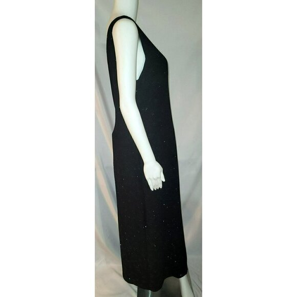 Ronnie Nicole One Shoulder Sparkling Black Maxi Dress - Size 12P - Picture 2 of 8